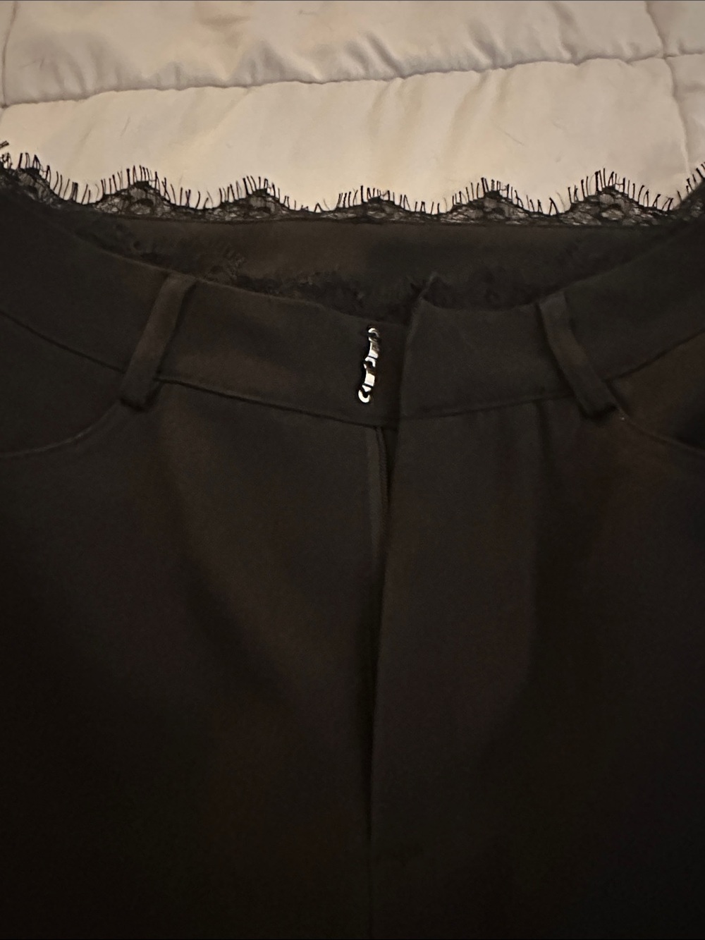 Black High-Waist Women's Trousers